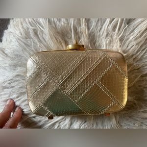 Coach Madison Clutch in Gold Genuine Snakeskin